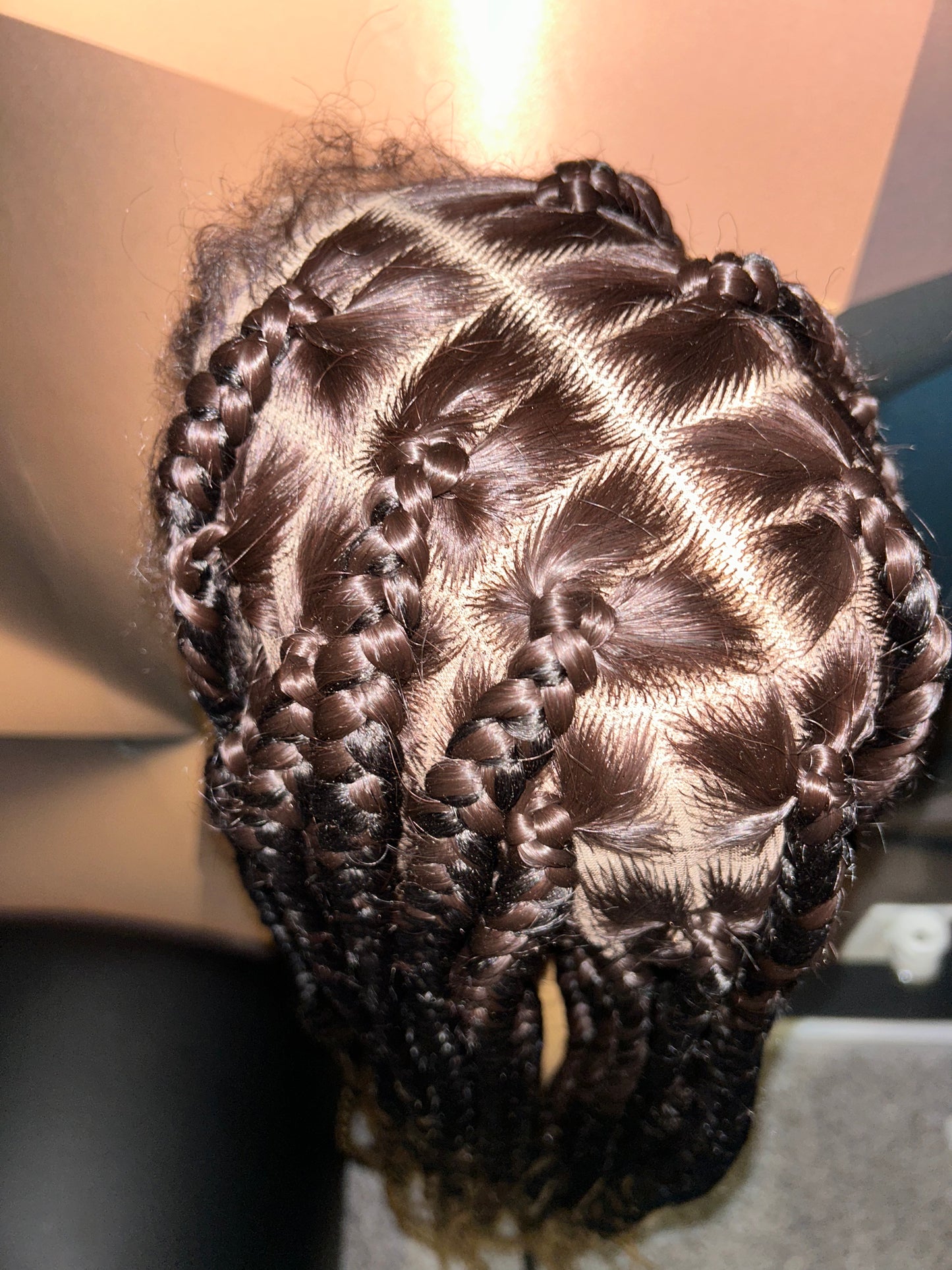 Large knotless wig with beads