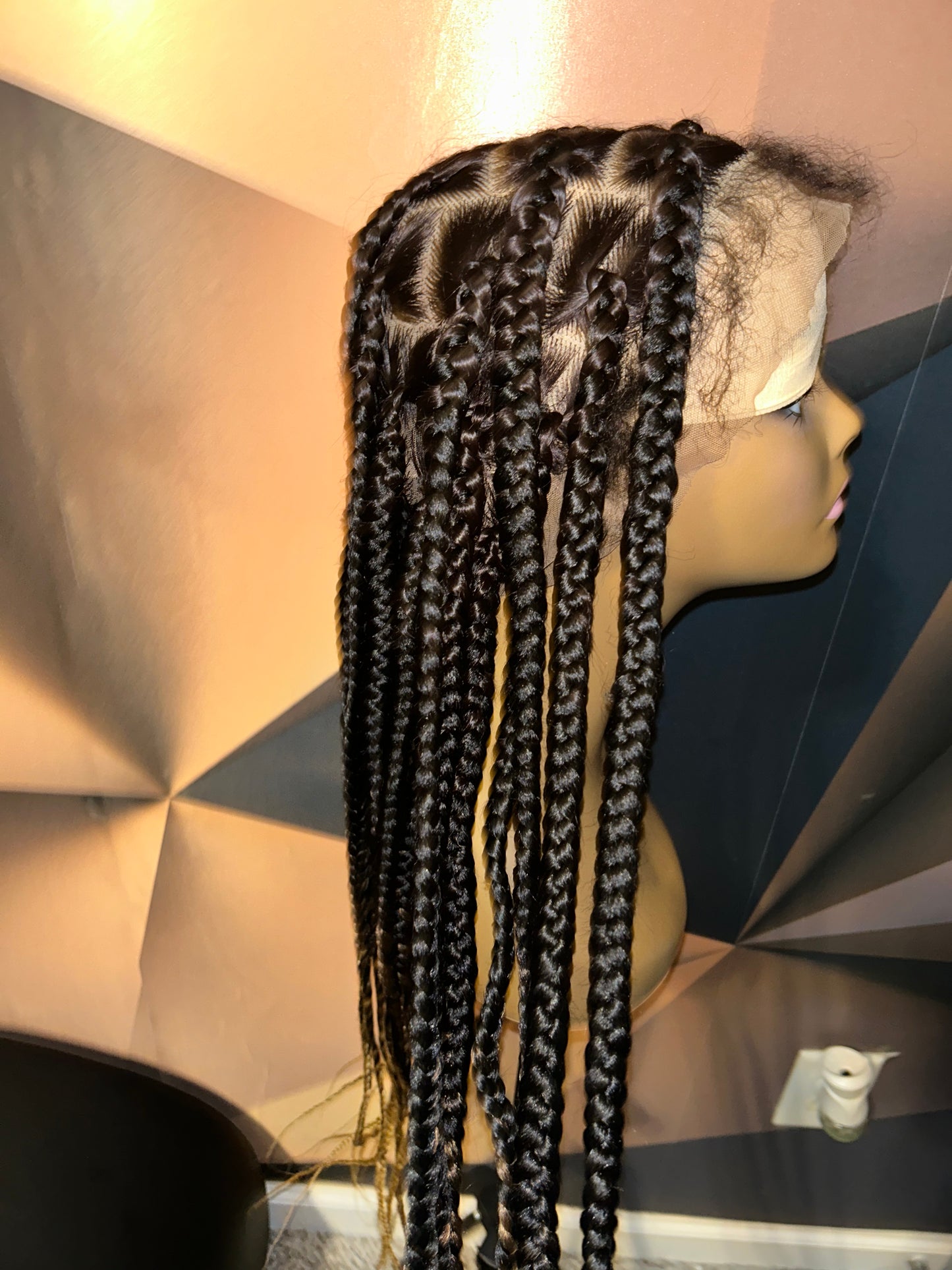 Large knotless wig with beads