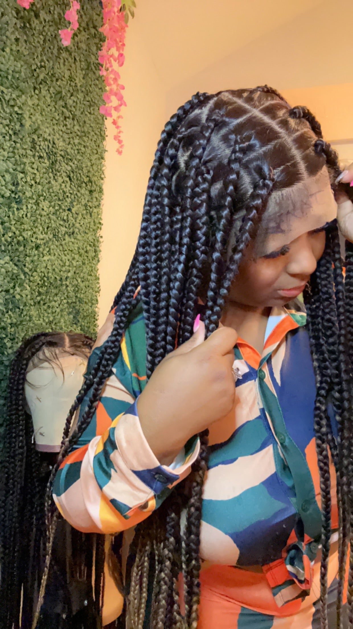 Large knotless braid wig