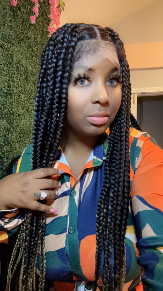 Large knotless braid wig